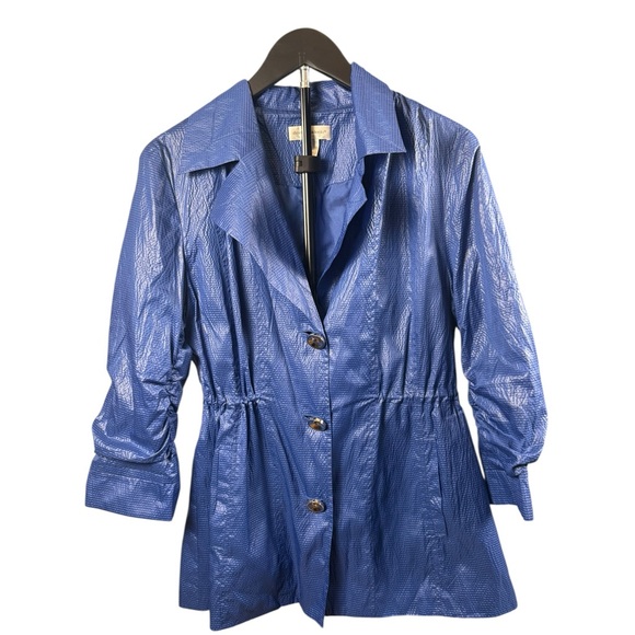 Christopher & Banks Shimmering Blue Blazer HP - Picture 2 of 16